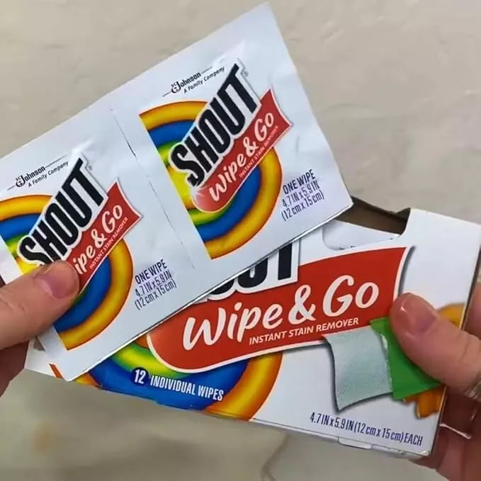 Shout Wipe & Go Instant Stain Remover Wipes 12 Count