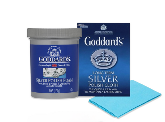Goddards Silver Polish Foam 6oz (170g) & Silver Polish Cloth