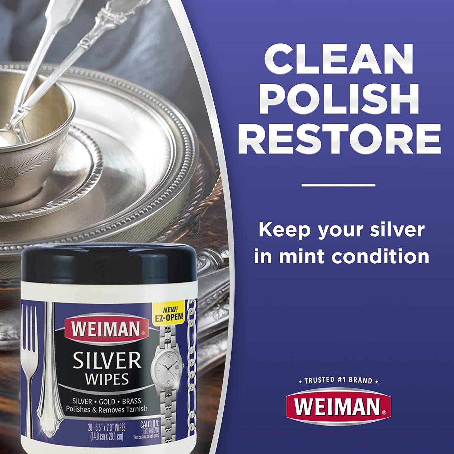Weiman Silver Polish & Tarnish Remover - Wipes 20's
