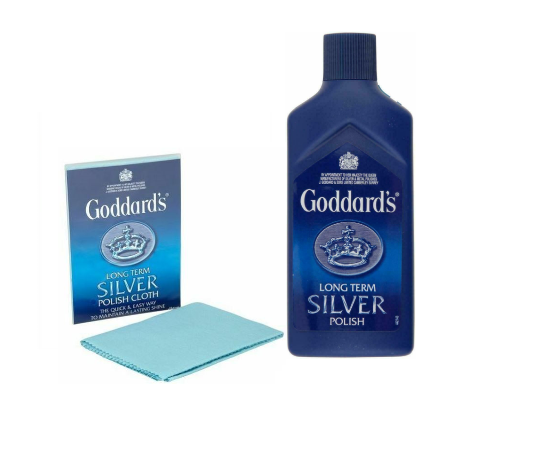 Goddards Polishing Kit Long Term Silver Polish (125ml) and Silver Po The Silver Cleaning Company